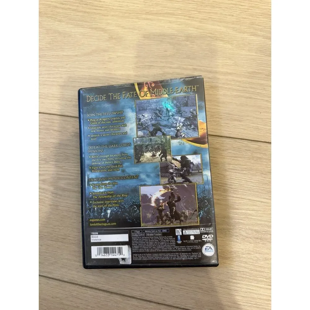 Lord of The Rings Two Towers PS2 Playstation 2 No Manuel Tested Working
